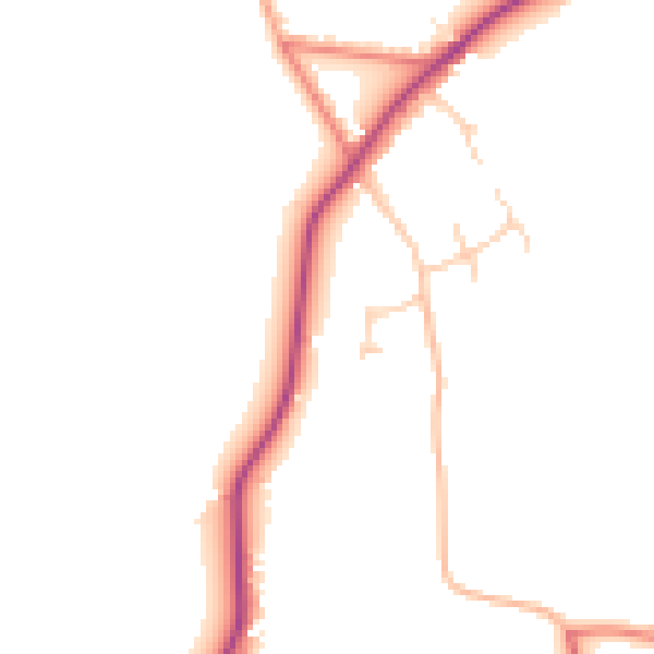 Daytime road noise heatmap for CW5 8GD