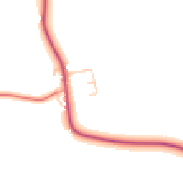 Daytime road noise heatmap for CW5 8JZ