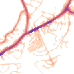 Daytime road noise heatmap for CW8 1BY