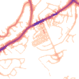 Daytime road noise heatmap for CW8 1DB