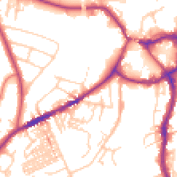 Daytime road noise heatmap for CW8 1DY