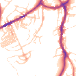 Daytime road noise heatmap for CW8 1EA