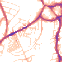 Daytime road noise heatmap for CW8 1ER