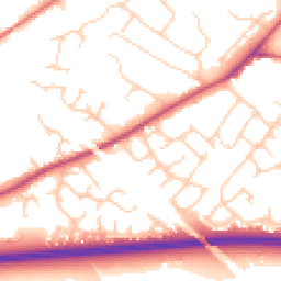 Daytime road noise heatmap for CW8 1RB