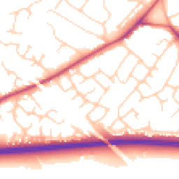 Daytime road noise heatmap for CW8 1RL