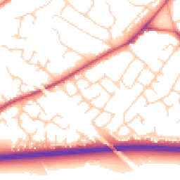 Daytime road noise heatmap for CW8 1RN