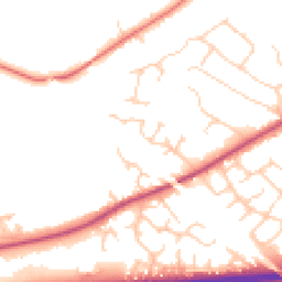 Daytime road noise heatmap for CW8 1SR