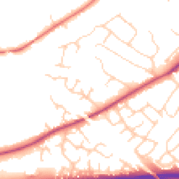 Daytime road noise heatmap for CW8 1ST