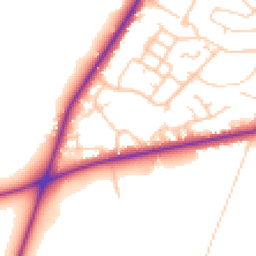 Daytime road noise heatmap for CW8 2BF