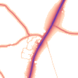 Daytime road noise heatmap for CW8 2DQ