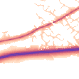 Daytime road noise heatmap for CW8 2EX