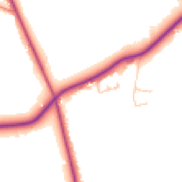 Daytime road noise heatmap for CW8 2FZ