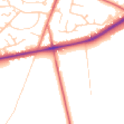Daytime road noise heatmap for CW8 2GR