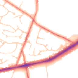 Daytime road noise heatmap for CW8 2JR