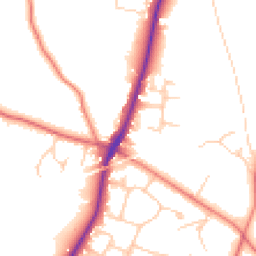 Daytime road noise heatmap for CW8 2LJ