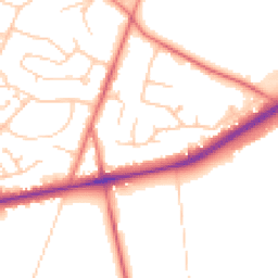 Daytime road noise heatmap for CW8 2LX