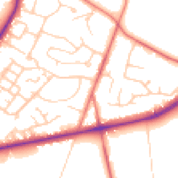 Daytime road noise heatmap for CW8 2NG