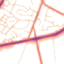 Daytime road noise heatmap for CW8 2NJ