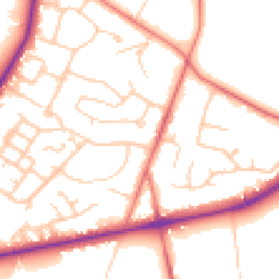 Daytime road noise heatmap for CW8 2NN