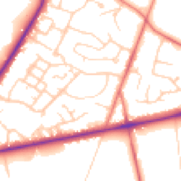 Daytime road noise heatmap for CW8 2NP