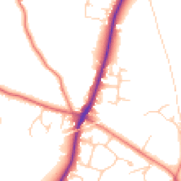 Daytime road noise heatmap for CW8 2NZ