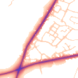 Daytime road noise heatmap for CW8 2PD