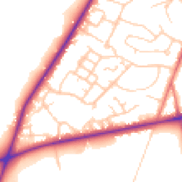 Daytime road noise heatmap for CW8 2PE