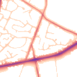 Daytime road noise heatmap for CW8 2PP