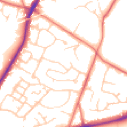 Daytime road noise heatmap for CW8 2QQ