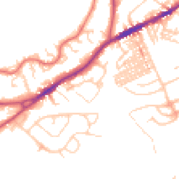 Daytime road noise heatmap for CW8 4AQ