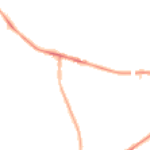 Night-time road noise heatmap for CW8 4DD