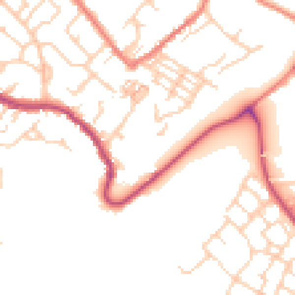 Daytime road noise heatmap for CW8 4JH