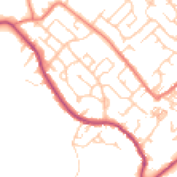 Daytime road noise heatmap for CW8 4PG