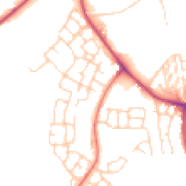 Daytime road noise heatmap for CW8 4TA