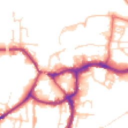 Daytime road noise heatmap for CW9 5BA