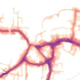 Daytime road noise heatmap for CW9 5BD