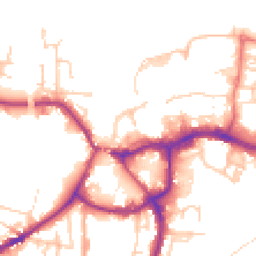 Daytime road noise heatmap for CW9 5BE