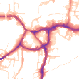 Daytime road noise heatmap for CW9 5EY