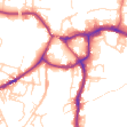 Daytime road noise heatmap for CW9 5FQ