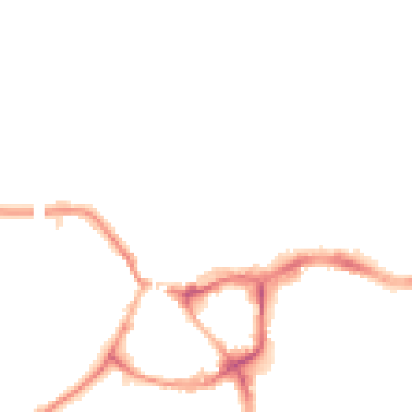 Night-time road noise heatmap for CW9 5FT