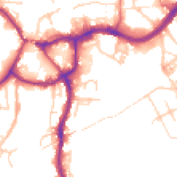 Daytime road noise heatmap for CW9 5HT