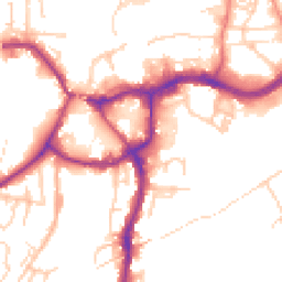 Daytime road noise heatmap for CW9 5JE
