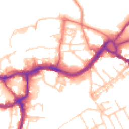 Daytime road noise heatmap for CW9 5JF
