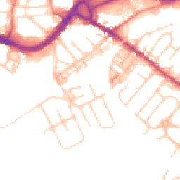 Daytime road noise heatmap for CW9 5PZ