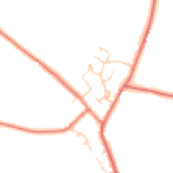 Daytime road noise heatmap for CW9 6BG