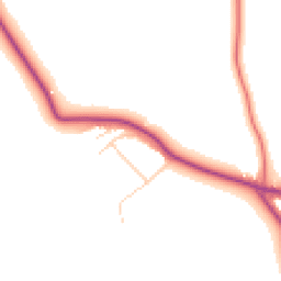 Daytime road noise heatmap for CW9 6DN