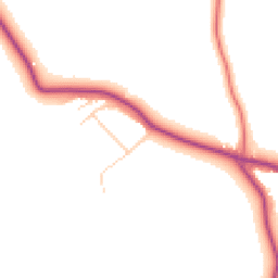 Daytime road noise heatmap for CW9 6DT
