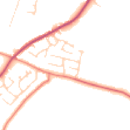 Daytime road noise heatmap for CW9 6EG