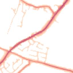 Daytime road noise heatmap for CW9 6EX