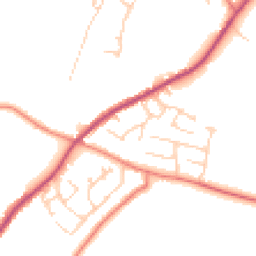 Daytime road noise heatmap for CW9 6PN